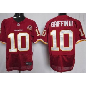nike nfl jerseys washington redskins #10 griffin iii red[Elite 80th patch]