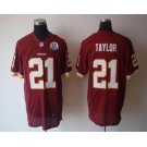 nike nfl jerseys washington redskins #21 taylor red[Elite 50th Patch]