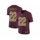 Men Nike Washington Redskins #22 Deshazor Everett Burgundy Red Gold Number Alternate 80TH Anniversary Vapor Untouchable Limited Player NFL Jersey