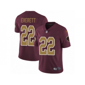 Men Nike Washington Redskins #22 Deshazor Everett Burgundy Red Gold Number Alternate 80TH Anniversary Vapor Untouchable Limited Player NFL Jersey