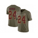 Men Nike Washington Redskins #24 Josh Norman Limited Olive 2017 Salute to Service NFL Jersey