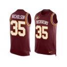 Men Nike Washington Redskins #35 Montae Nicholson Limited Red Player Name & Number Tank Top NFL Jersey