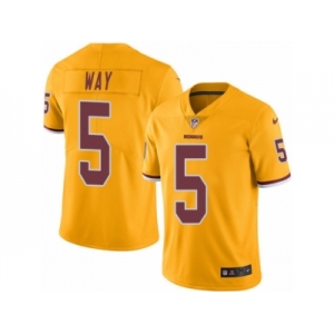 Men Nike Washington Redskins #5 Tress Way Limited Gold Rush Vapor Untouchable NFL Jersey