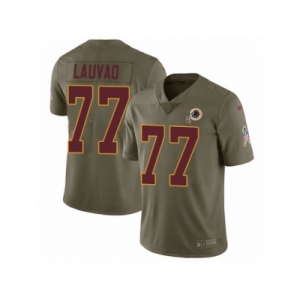 Men Nike Washington Redskins #77 Shawn Lauvao Limited Olive 2017 Salute to Service NFL Jersey