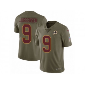 Men Nike Washington Redskins #9 Sonny Jurgensen Limited Olive 2017 Salute to Service NFL Jersey