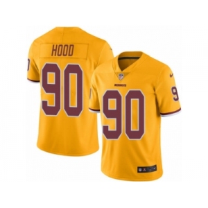 Men Nike Washington Redskins #90 Ziggy Hood Limited Gold Rush Vapor Untouchable NFL Jersey