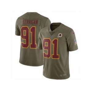 Men Nike Washington Redskins #91 Ryan Kerrigan Limited Olive 2017 Salute to Service NFL Jersey