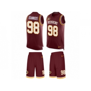 Men Nike Washington Redskins #98 Matthew Ioannidis Limited Burgundy Red Tank Top Suit NFL Jersey