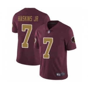 Men Washington Redskins #7 Dwayne Haskins Burgundy Red Gold Number Alternate 80TH Anniversary Vapor Untouchable Limited Player Football Jersey