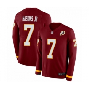 Men Washington Redskins #7 Dwayne Haskins Limited Burgundy Therma Long Sleeve Football Jersey