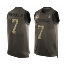 Men Washington Redskins #7 Dwayne Haskins Limited Green Salute to Service Tank Top Football Jersey