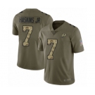 Men Washington Redskins #7 Dwayne Haskins Limited Olive Camo 2017 Salute to Service Football Jersey