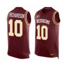 Men's Nike Washington Redskins #10 Paul Richardson Limited Red Player Name & Number Tank Top NFL Jersey