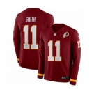 Men's Nike Washington Redskins #11 Alex Smith Limited Burgundy Therma Long Sleeve NFL Jersey