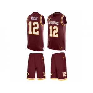 Men's Nike Washington Redskins #12 Colt McCoy Limited Burgundy Red Tank Top Suit NFL Jersey