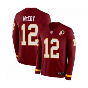 Men's Nike Washington Redskins #12 Colt McCoy Limited Burgundy Therma Long Sleeve NFL Jersey