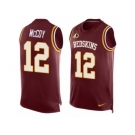 Men's Nike Washington Redskins #12 Colt McCoy Limited Red Player Name & Number Tank Top NFL Jersey