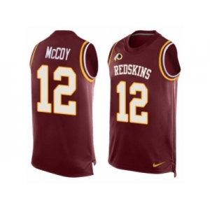 Men's Nike Washington Redskins #12 Colt McCoy Limited Red Player Name & Number Tank Top NFL Jersey