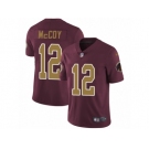 Men's Nike Washington Redskins #12 Colt McCoy Vapor Untouchable Limited Burgundy Red Gold Number Alternate 80TH Anniversary NFL Jersey