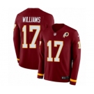 Men's Nike Washington Redskins #17 Doug Williams Limited Burgundy Therma Long Sleeve NFL Jersey