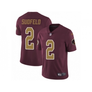 Men's Nike Washington Redskins #2 Nate Sudfeld Vapor Untouchable Limited Burgundy Red Gold Number Alternate 80TH Anniversary NFL Jersey