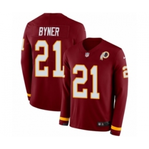 Men's Nike Washington Redskins #21 Earnest Byner Limited Burgundy Therma Long Sleeve NFL Jersey