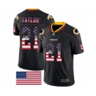 Men's Nike Washington Redskins #21 Sean Taylor Limited Black Rush USA Flag NFL Jersey