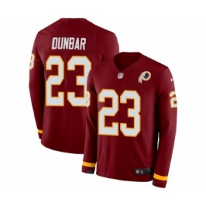 Men's Nike Washington Redskins #23 Quinton Dunbar Limited Burgundy Therma Long Sleeve NFL Jersey