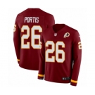 Men's Nike Washington Redskins #26 Clinton Portis Limited Burgundy Therma Long Sleeve NFL Jersey