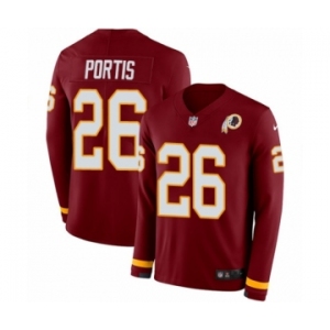 Men's Nike Washington Redskins #26 Clinton Portis Limited Burgundy Therma Long Sleeve NFL Jersey
