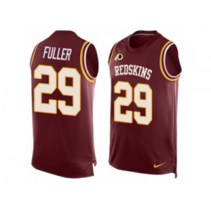 Men's Nike Washington Redskins #29 Kendall Fuller Limited Red Player Name & Number Tank Top NFL Jersey