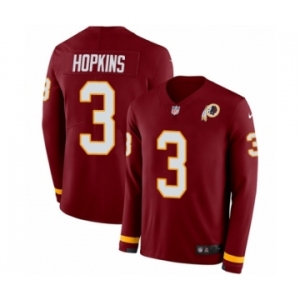 Men's Nike Washington Redskins #3 Dustin Hopkins Limited Burgundy Therma Long Sleeve NFL Jersey