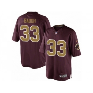 Men's Nike Washington Redskins #33 Sammy Baugh Limited Burgundy Red Gold Number Alternate 80TH Anniversary NFL Jersey