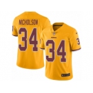 Men's Nike Washington Redskins #34 Montae Nicholson Limited Gold Rush NFL Jersey