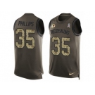 Men's Nike Washington Redskins #35 Dashaun Phillips Limited Green Salute to Service Tank Top NFL Jersey