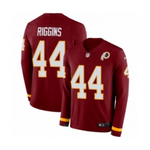 Men's Nike Washington Redskins #44 John Riggins Limited Burgundy Therma Long Sleeve NFL Jersey