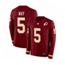 Men's Nike Washington Redskins #5 Tress Way Limited Burgundy Therma Long Sleeve NFL Jersey