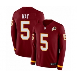 Men's Nike Washington Redskins #5 Tress Way Limited Burgundy Therma Long Sleeve NFL Jersey