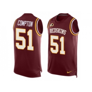 Men's Nike Washington Redskins #51 Will Compton Limited Red Player Name & Number Tank Top NFL Jersey