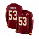 Men's Nike Washington Redskins #53 Zach Brown Limited Burgundy Therma Long Sleeve NFL Jersey