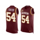 Men's Nike Washington Redskins #54 Mason Foster Limited Red Player Name & Number Tank Top NFL Jersey