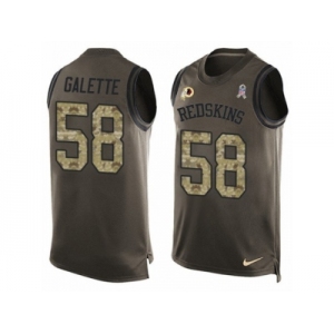 Men's Nike Washington Redskins #58 Junior Galette Limited Green Salute to Service Tank Top NFL Jersey