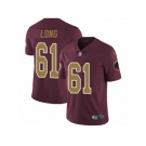 Men's Nike Washington Redskins #61 Spencer Long Vapor Untouchable Limited Burgundy Red Gold Number Alternate 80TH Anniversary NFL Jersey