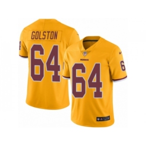 Men's Nike Washington Redskins #64 Kedric Golston Limited Gold Rush NFL Jersey