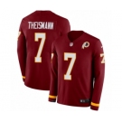 Men's Nike Washington Redskins #7 Joe Theismann Limited Burgundy Therma Long Sleeve NFL Jersey