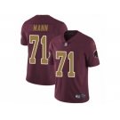 Men's Nike Washington Redskins #71 Charles Mann Vapor Untouchable Limited Burgundy Red Gold Number Alternate 80TH Anniversary NFL Jersey