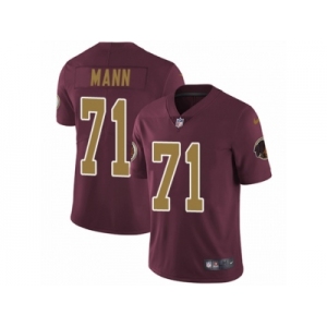 Men's Nike Washington Redskins #71 Charles Mann Vapor Untouchable Limited Burgundy Red Gold Number Alternate 80TH Anniversary NFL Jersey