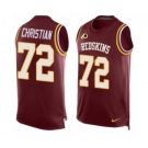 Men's Nike Washington Redskins #72 Geron Christian Limited Red Player Name & Number Tank Top NFL Jersey