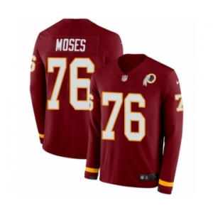 Men's Nike Washington Redskins #76 Morgan Moses Limited Burgundy Therma Long Sleeve NFL Jersey