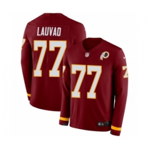 Men's Nike Washington Redskins #77 Shawn Lauvao Limited Burgundy Therma Long Sleeve NFL Jersey